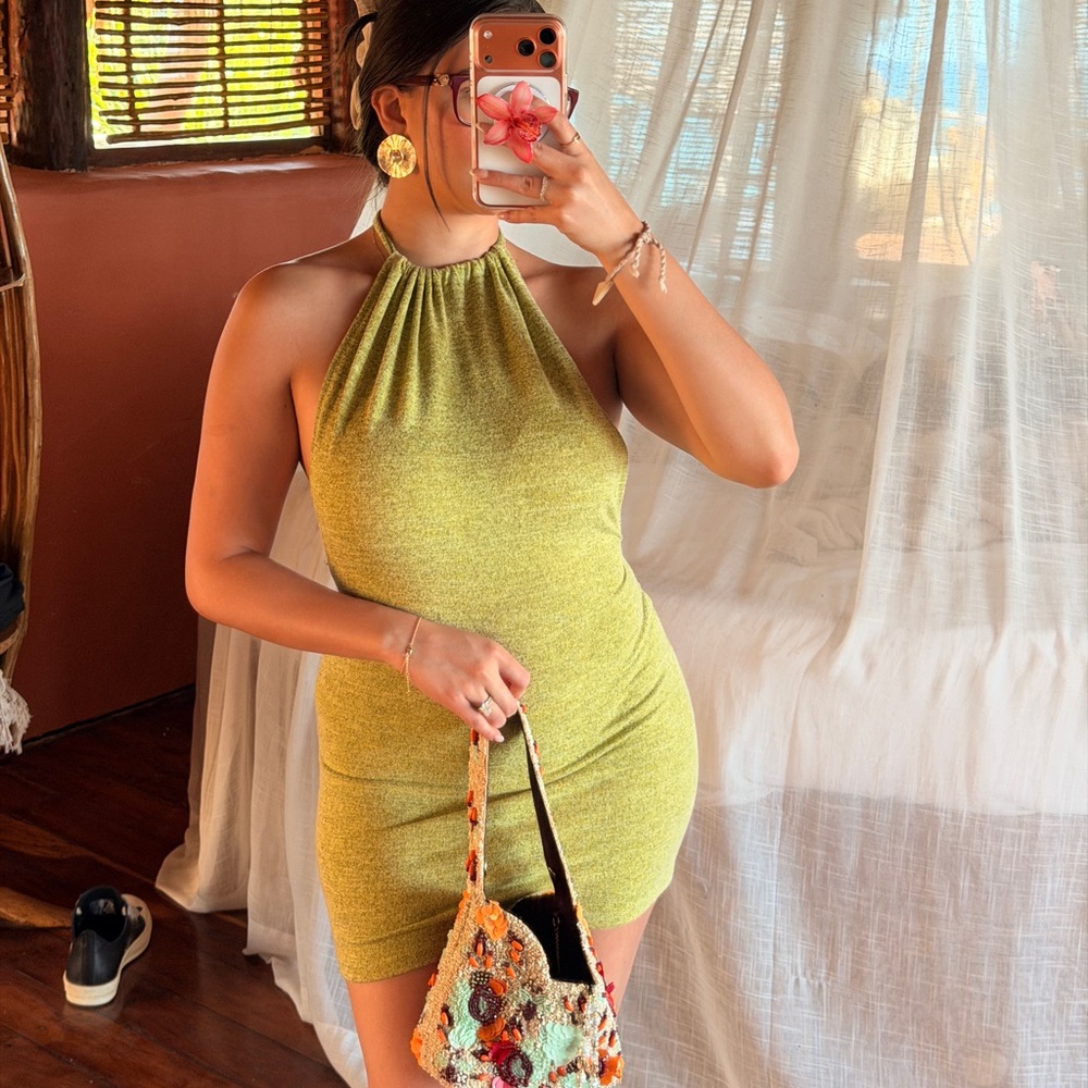Green Halter Dress